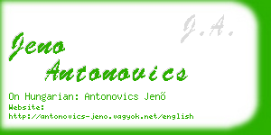 jeno antonovics business card