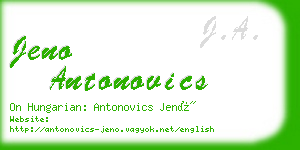 jeno antonovics business card